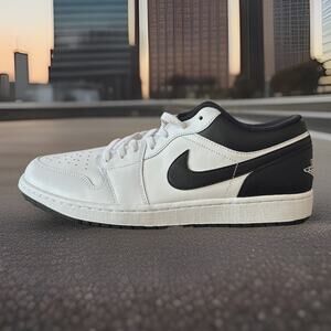 New Men's Size 13 Air Jordan 1 Low White Black 553558-132